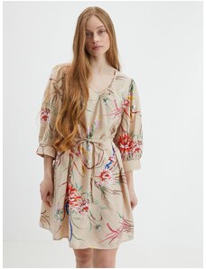 Béžové dámské šaty s květinovým vzorem JDY Ava - Dámské