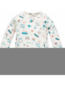 Pinokio Kids's Orange Flip Bodysuit Buttoned Longsleeve