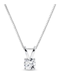Náhrdelník s diamantem v bílém zlatě KLENOTA K0451012