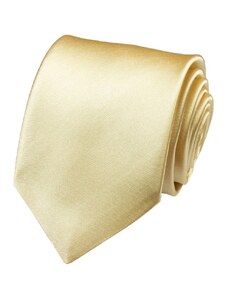 Quentino Béžovo zlatá pánská kravata lesklá