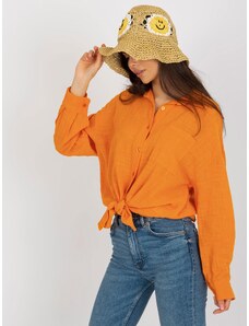 Fashionhunters Oranžová bavlněná oversize košile od Etta OCH BELLA