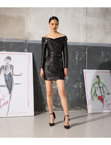 ŠATY KARL LAGERFELD LEATHER DRESS