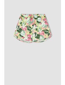DEFACTO Girl Regular Fit Floral Print Mini Shorts