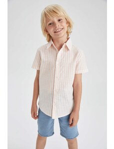 DEFACTO Boys Regular Fit Short Sleeve Striped Shirt