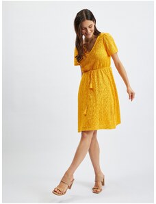 Orsay Žluté dámské vzorované šaty - Dámské