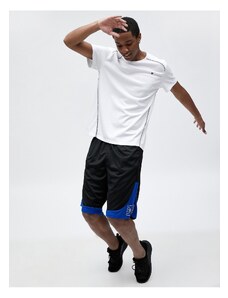Koton Oversized Basketball Shorts with Lace-Up Waist, Printed, Pocket Detailed.