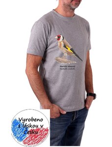 Pánské tričko Jožánek s ptákem - stehlík obecný