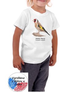 Dětské tričko Jožánek s ptákem - stehlík obecný