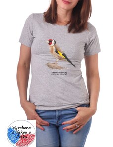 Dámské tričko Jožánek s ptákem - stehlík obecný