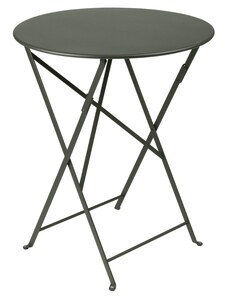 Šedozelený kovový skládací stůl Fermob Bistro Ø 60 cm