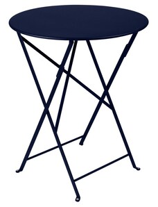 Tmavě modrý kovový skládací stůl Fermob Bistro Ø 60 cm