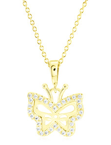 GEMMAX Jewelry Zlatý řetízek s motýlem GLSYB-01069-12491