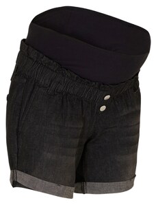 bonprix Těhotenské džínové šortky Paperbag Černá