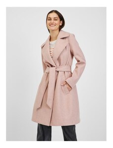 ORSAY Růžový dámský zimní kabát s páskem