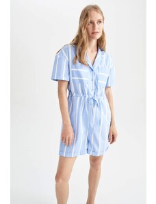DEFACTO Short Sleeve Striped Dungarees