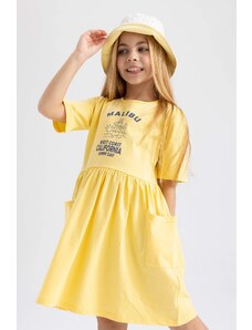 DEFACTO Girl Printed Short Sleeve Dress