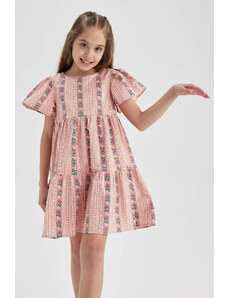 DEFACTO Girl Patterned Short Sleeve Dress