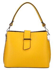 Dámská kožená kabelka do ruky žlutá - ItalY Auren žlutá