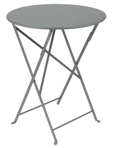 Popelově šedý kovový skládací stůl Fermob Bistro Ø 60 cm