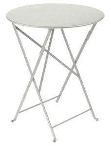 Světle šedý kovový skládací stůl Fermob Bistro Ø 60 cm