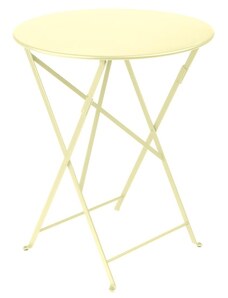 Citronově žlutý kovový skládací stůl Fermob Bistro Ø 60 cm
