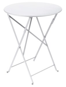 Bílý kovový skládací stůl Fermob Bistro Ø 60 cm