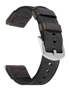 Solid Módní nylonový řemínek na hodinky doplněný kůží BBS02