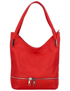 Delami Vera Pelle Luxusní dámská kožená kabelka přes rameno Yvet, červená