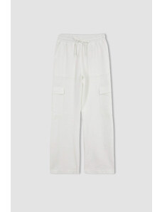 DEFACTO Straight Fit Linen Normal Waist Trousers