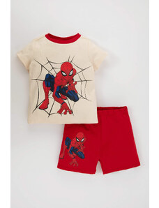 DEFACTO Baby Boy Marvel Spiderman Licensed Crew Neck Rib Pajamas 2 Packs