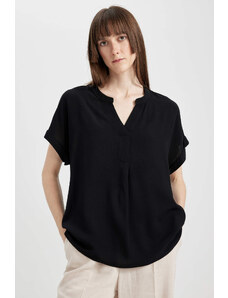 DEFACTO Crew Neck Regular Fit Short Sleeve Blouse