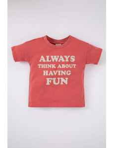 DEFACTO Baby Boy Regular Fit Slogan Printed Short Sleeve T-Shirt