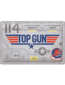 Nostalgic Art Plechová cedule: Top Gun Aircraft Metal - 30x20 cm