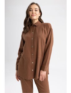 DEFACTO Regular Fit Muslin Long Sleeve Tunic