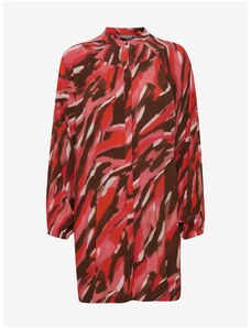 Hnědo-červené dámské vzorované šaty Fransa - Dámské