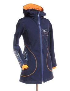 BajaDesign dívčí softshellový kabát, tm. modrý + louka