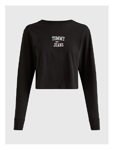 Tommy Hilfiger Dámské Tommy Jeans crop triko s dlouhým rukávem černé