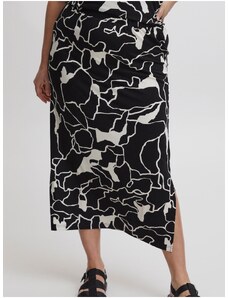 Bílo-černá dámská vzorovaná midi sukně Fransa - Dámské