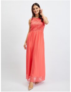 Orsay Růžové dámské krajkované maxi šaty - Dámské