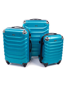 Cestovní kufr RGL 730 modrý metalický - Set 3v1