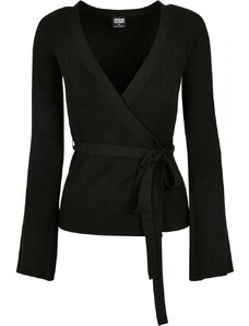 URBAN CLASSICS Ladies Rib Knit Wrapped Cardigan - black