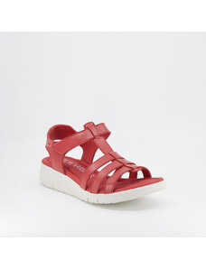 PEPE MENARGUES Dámská sandály na sportovně elegantní bílé podešvi v červené barvě