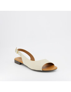 ARIANNA Dámské kožené sandály s volnou špicí na nízkém podpatku v béžové barvě