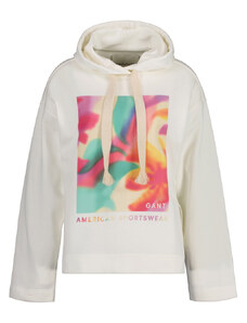 MIKINA GANT RELAXED FLORAL GRAPHIC HOODIE bílá XS