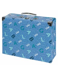 BAAGL Skládací školní kufřík Logo - modrý s kováním