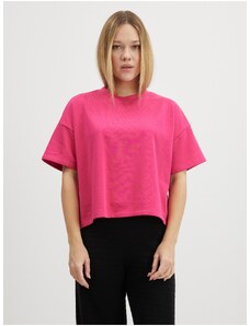 Tmavě růžové dámské basic tričko Pieces Chilli - Dámské