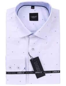 Limbeck bílá košile s jemnými modrými doplňky