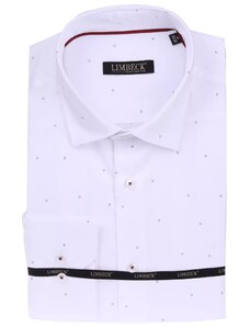 Limbeck bílá košile s červeným prvkem