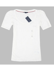 Tommy Hilfiger dámské tričko s krátkým rukávem Solid bílé