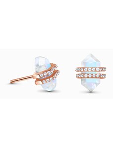 Royal Exklusive Royal Fashion stříbrné náušnice MOON-ED-05-TOPAZ-ROSEGOLD